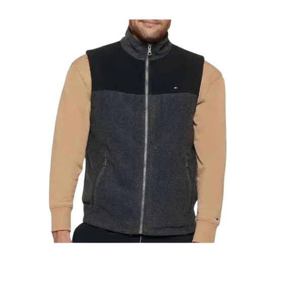 Tommy Hilfiger Men's Fleece Vest Stand Up Collar And Zipper Pockets XL - Picture 1 of 5